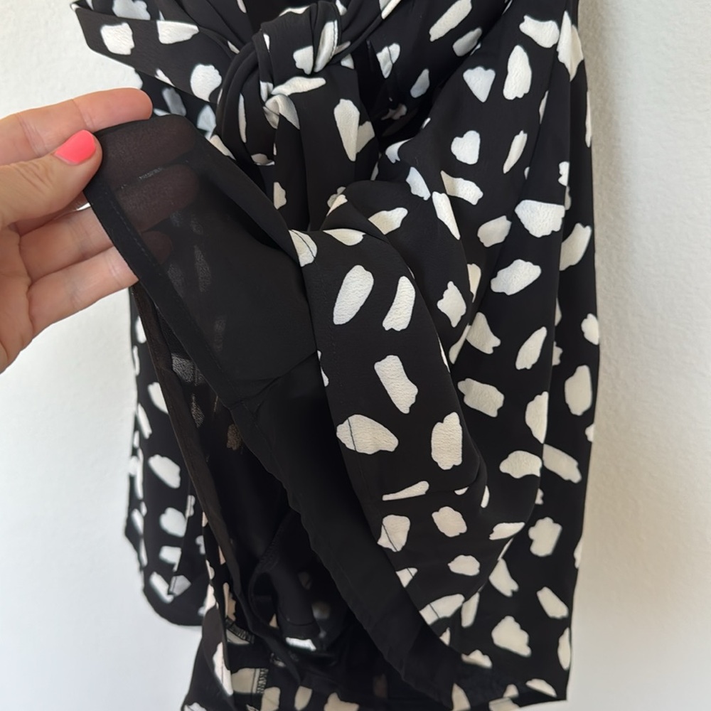 Lulus Inez Black And White Print Tie-front Romper - Size L LIKE NEW WORN ONCE - Picture 8 of 12